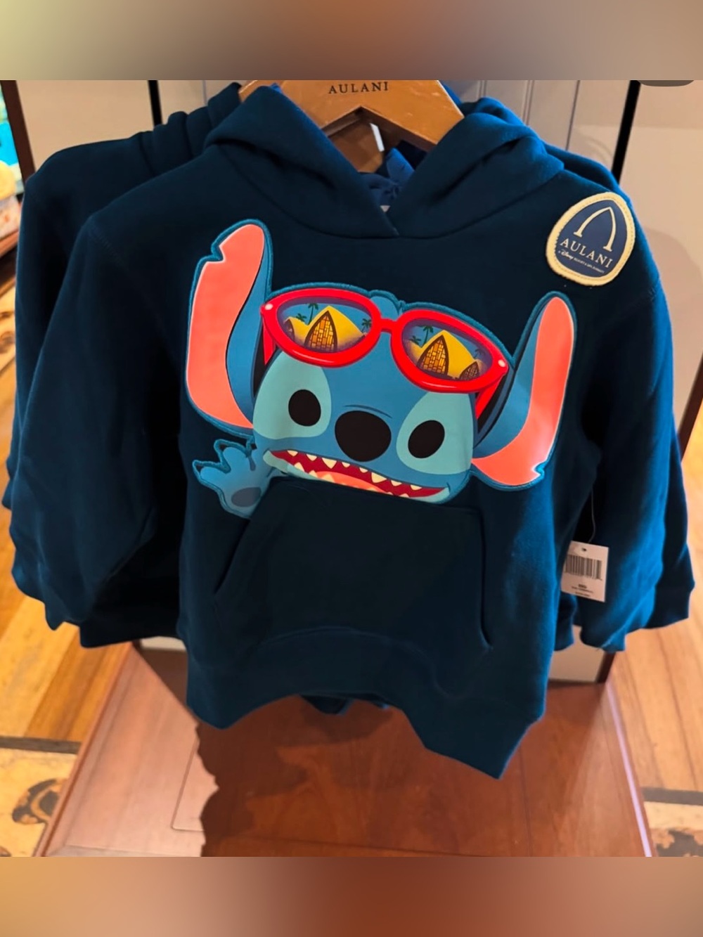 Disney Aulani Stitch Hoodie Kids XL Blue Jerrod Maruyama Artist Showcase EUC